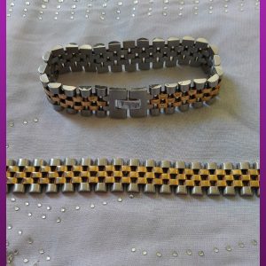 دستبند دورنگ رولکس استیل