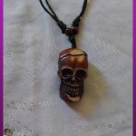 گردنبند جمجمه اسکلت قهوه ای