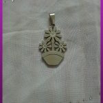 پلاک گلدان نقره ای استیل