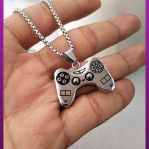 گردنبند دسته بازی نقره ای استیل