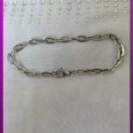دستبند حلقه نقره ای استیل