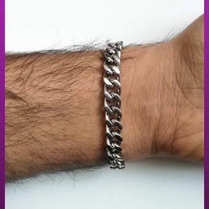 دستبند نقره ای ضخیم کارتیه استیل