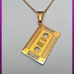 گردنبند نوار کاست طلایی استیل