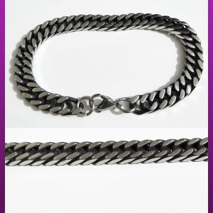 دستبند کارتیه مکعبی نقره ای سیاه قلم استیل