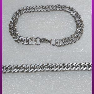 دستبند کارتیه کوبیده نقره ای استیل