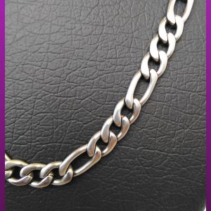 زنجیر فیگارو نقره ای مات استیل