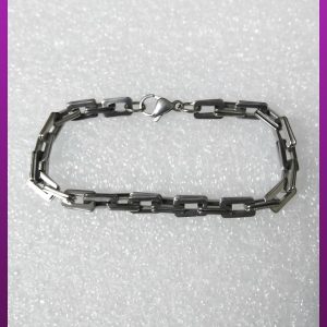 دستبند دوبل نقره ای استیل