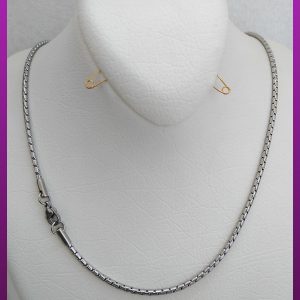زنجیر لوله ای نقره ای استیل