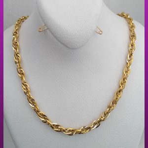 زنجیر پیچی ضخیم طلایی استیل