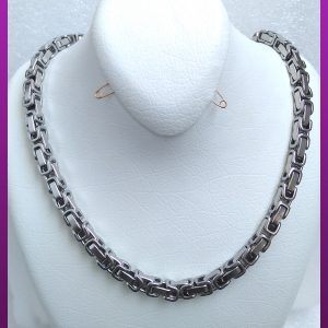 زنجیر قفلی نقره ای استیل
