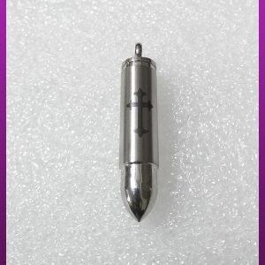 پلاک گلوله پیچی جادار نقره ای استیل