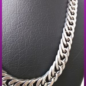 زنجیر کارتیه مکعبی مات نقره ای استیل