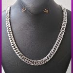 زنجیر کارتیه مکعبی مات نقره ای استیل