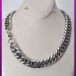 زنجیر کارتیه مکعبی ضخیم نقره ای استیل