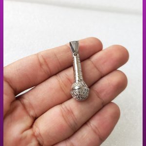 پلاک میکروفون نقره ای استیل