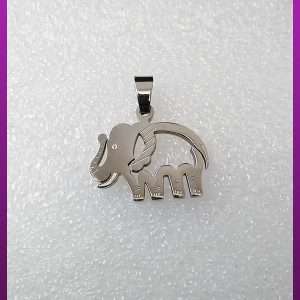 پلاک فیل نقره ای استیل