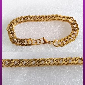 دستبند کارتیه مکعبی طلایی استیل