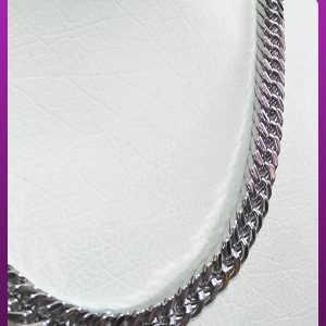 زنجیر کارتیه مکعبی براق نقره ای استیل