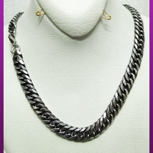 زنجیر کارتیه تخت سیاه قلم نقره ای استیل