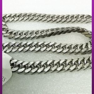 زنجیر کارتیه ضخیم مکعبی نقره ای استیل