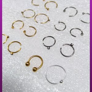 مجموعه پیرسینگ فیک لب و بینی استیل