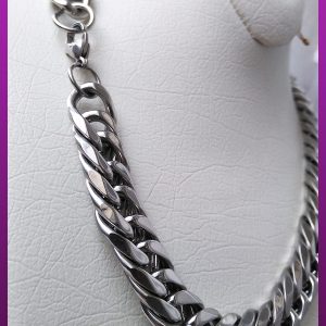 زنجیر کارتیه مکعبی دور نرم نقره ای استیل