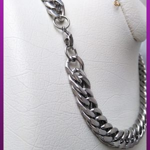 زنجیر کارتیه مکعبی نقره ای استیل