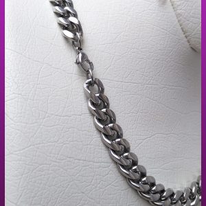 زنجیر کارتیه مکعبی نقره ای استیل