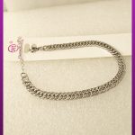 دستبند کارتیه مکعبی نقره ای استیل