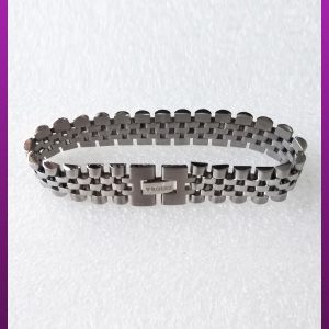 دستبند رولکس لوگو دار نقره ای استیل
