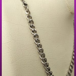 زنجیر کارتیه مکعبی نقره ای استیل