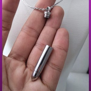 گردنبند فشنگ جادار نقره ای استیل