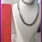 ست زنجیر و دستبند کارتیه نقره ای استیل