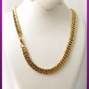 زنجیر کارتیه مکعبی طلایی استیل