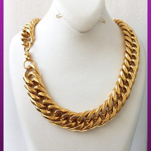 زنجیر کارتیه ضخیم طلایی استیل