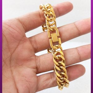 دستبند کارتیه مکعبی طلایی استیل