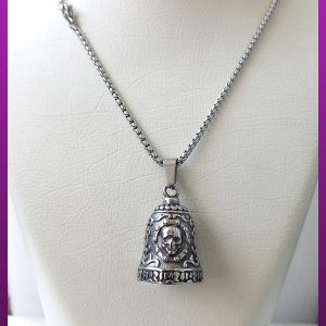 گردنبند زنگوله نقره ای استیل