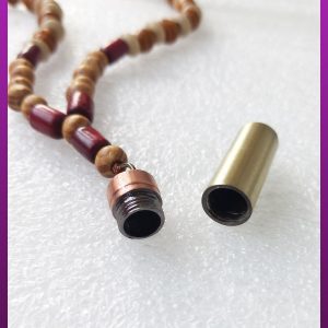 گردنبند مهره چوبی استوانه جاساز