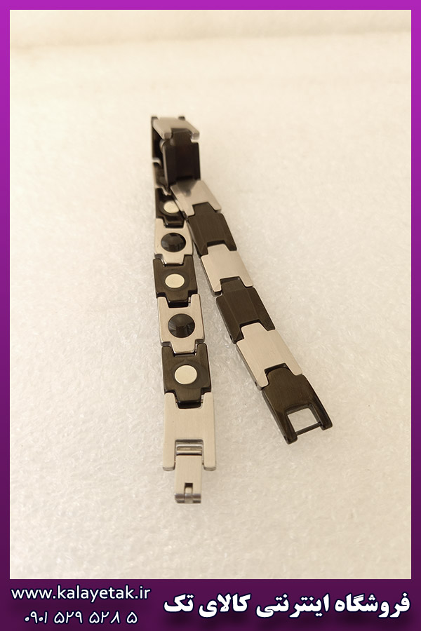 دستبند مغناطیسی تنگستن دورنگ تخت Esprit