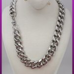 زنجیر کارتیه کلفت براق نقره ای استیل