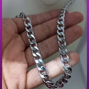 زنجیر کارتیه تخت براق نقره ای استیل