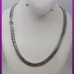 زنجیر کارتیه مکعبی نقره ای استیل