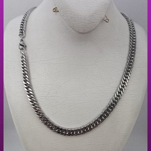 زنجیر کارتیه مکعبی نقره ای استیل