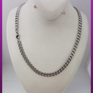 زنجیر کارتیه ظریف براق نقره ای استیل