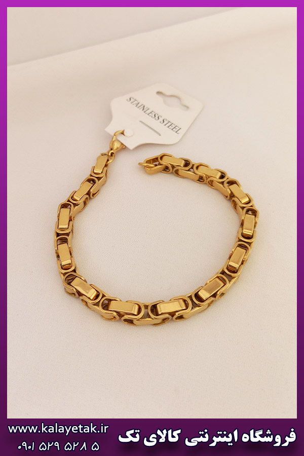 دستبند بیزانس طلایی استیل
