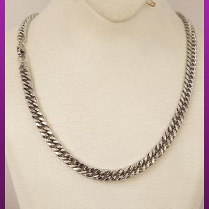 زنجیر کارتیه مکعبی نقره ای استیل