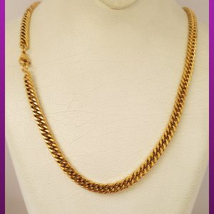 زنجیر کارتیه مکعبی طلایی استیل