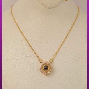 گردنبند دوستت دارم گرد طلایی استیل