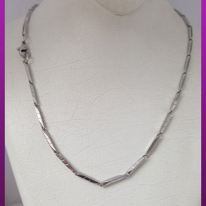 زنجیر کبریتی خط دار نقره ای استیل