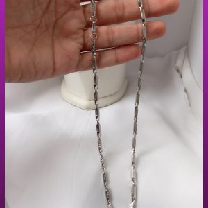 زنجیر کبریتی طرح دار نقره ای استیل